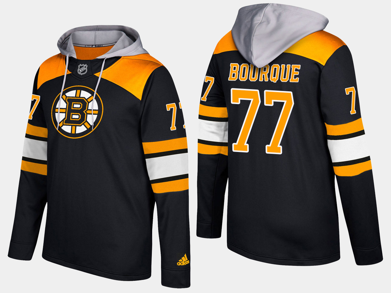 Men NHL Boston bruins retired 77 ray bourque black hoodie